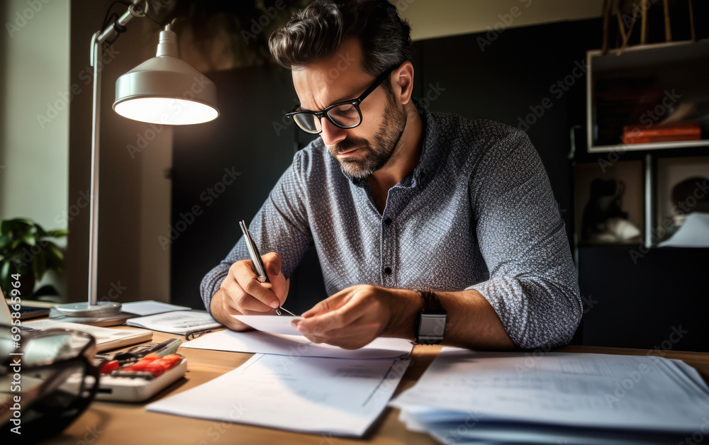 Fototapeta premium indian businessman doing some paperwork.
