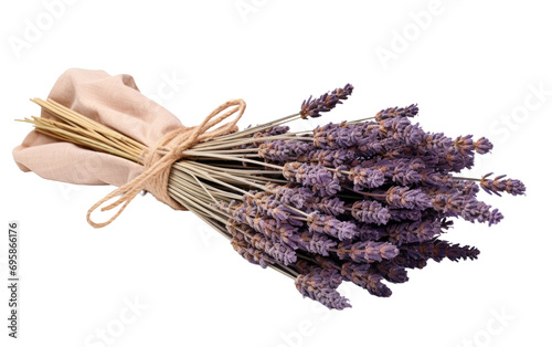 Organic Elegance Hand Tied Dried Lavender Bundle for Natural Beauty on a White or Clear Surface PNG Transparent Background