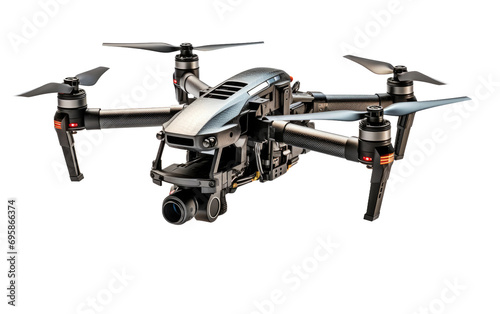 Cutting Edge Drone Technology A Camera Equipped Marvel in Gigapixel Precision on a White or Clear Surface PNG Transparent Background © Usama