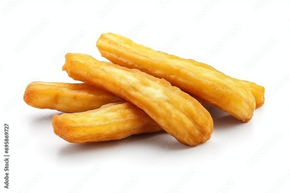 Fried Banana on white background Fried Banana on white background