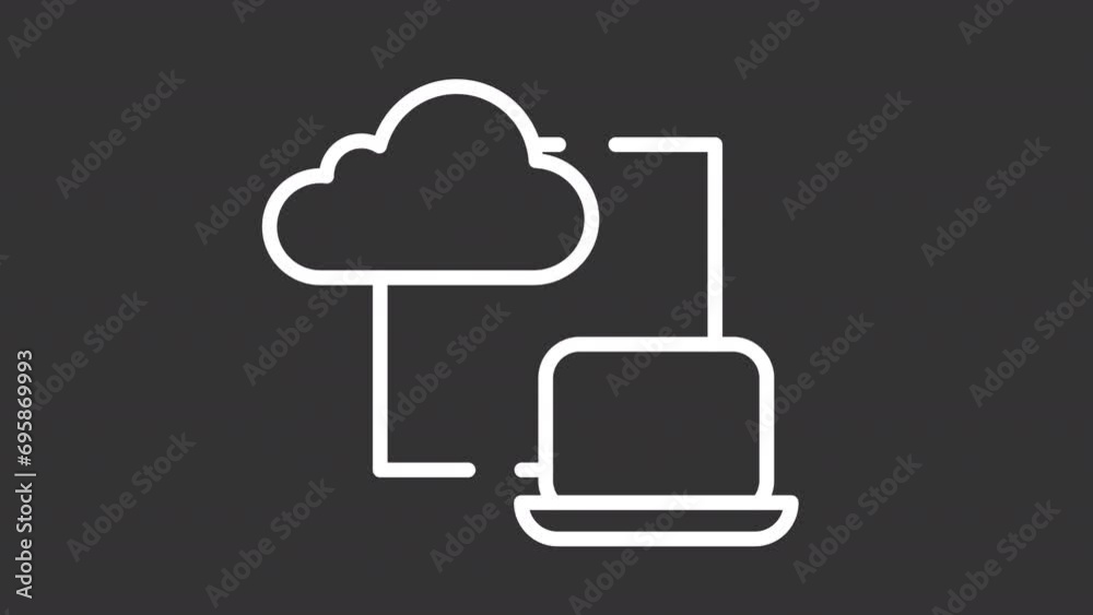Set of white thin linear icon animations representing data transfer, simple HD video with transparent background, seamless loop 4K video. Set of white thin linear icon animations representing data transfer, simple HD video with transparent background, seamless loop 4K video.