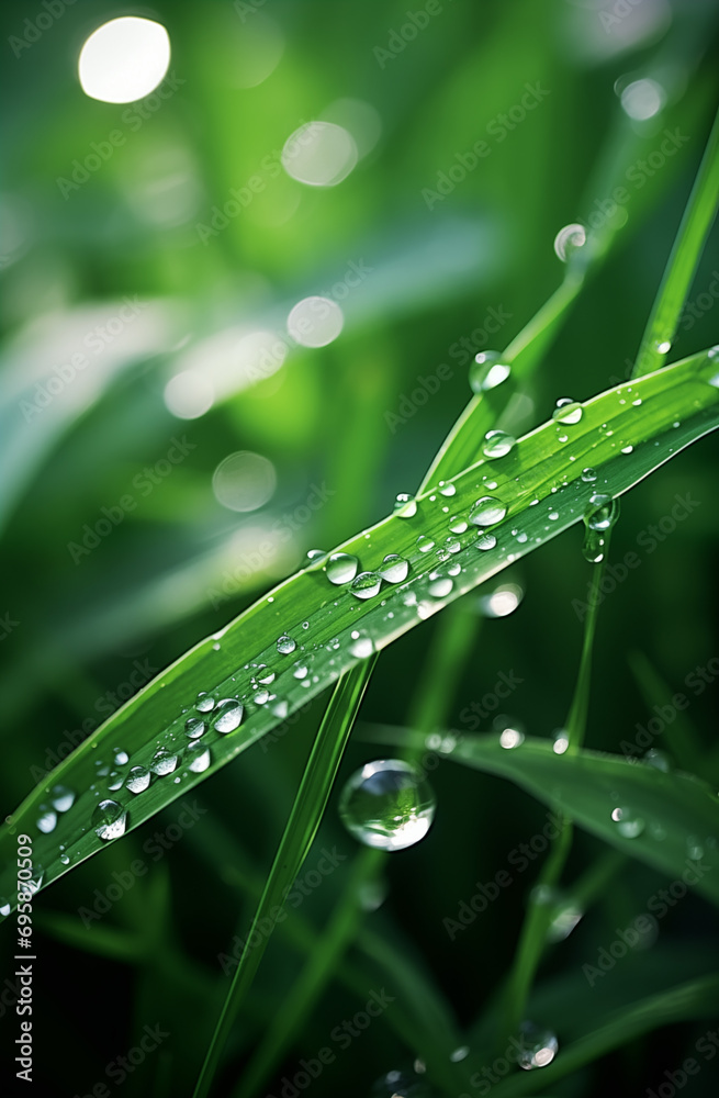 Luminous Dew on Emerald Blades Luminous Dew on Emerald Blades
