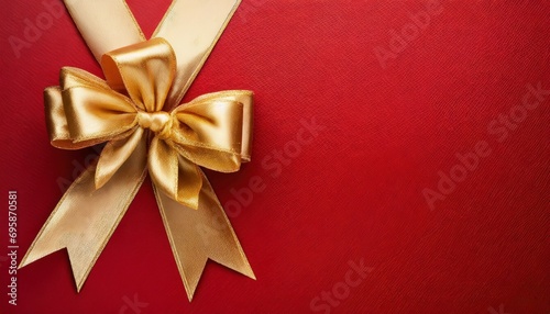 red background with golden bow on top