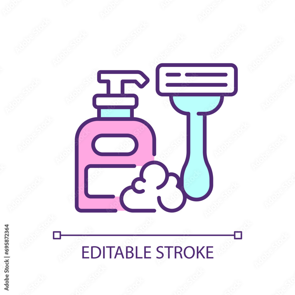 2D simple editable pink tax on personal care icon representing pink tax, isolated vector, thin line illustration.