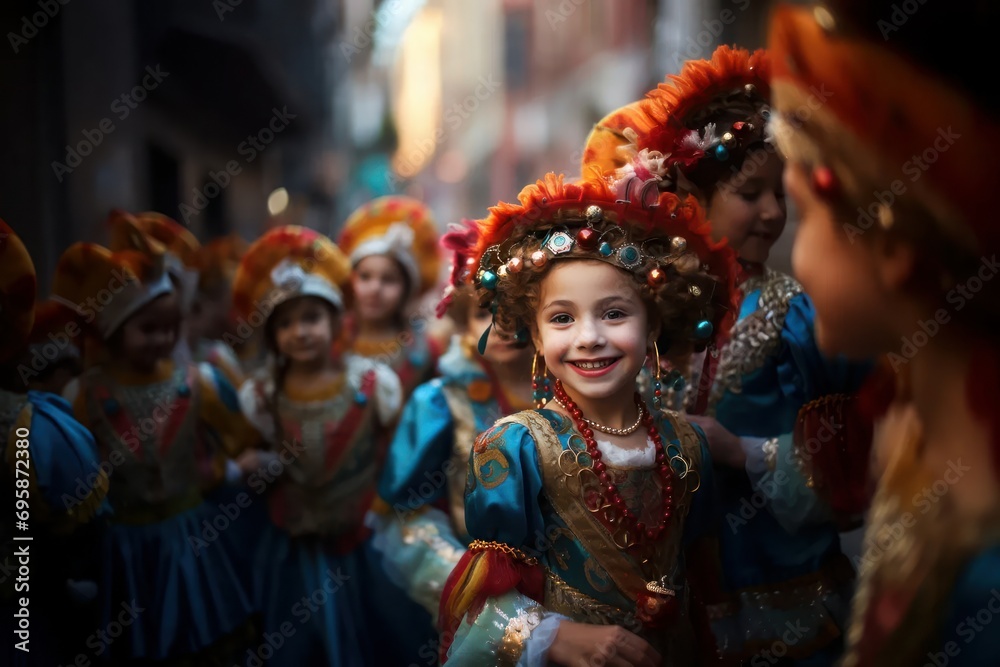 Girl dressed in a carnival parade. Girl dressed in a carnival parade.