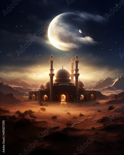 mosque at night in ramadan