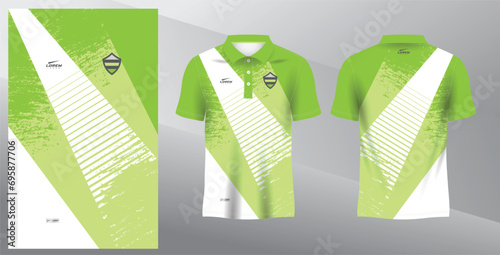 green abstract polo jersey mockup for sport uniform