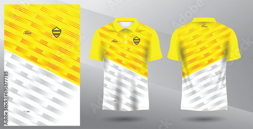 yellow abstract polo jersey mockup for sport uniform