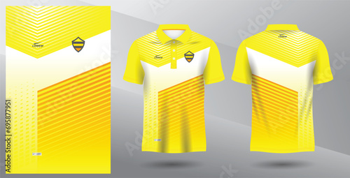 yellow abstract polo jersey mockup for sport uniform