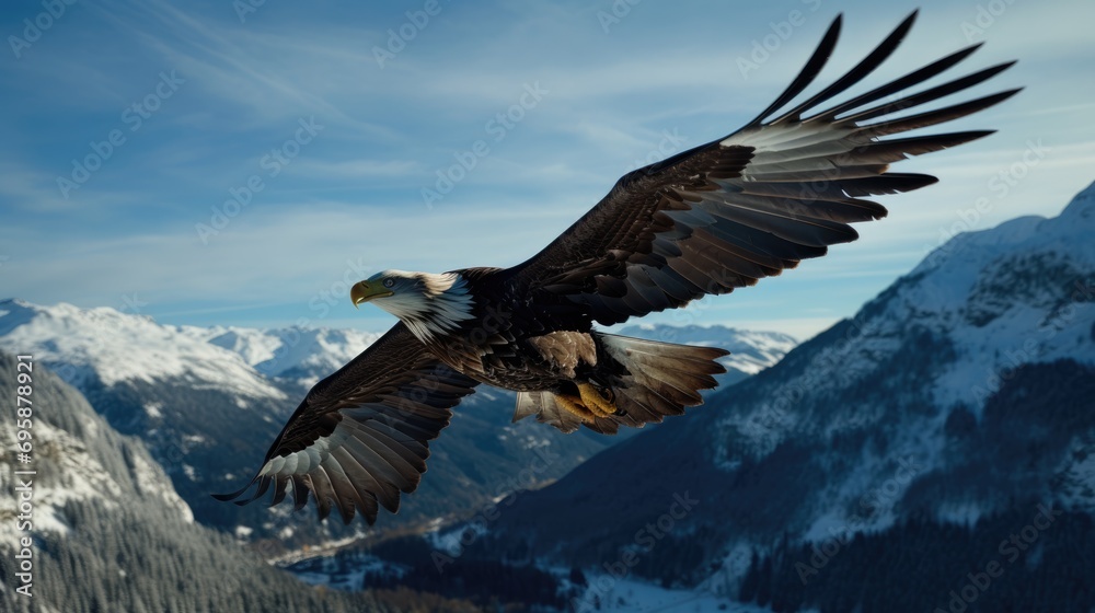 Fototapeta premium American bald eagle in the nature background
