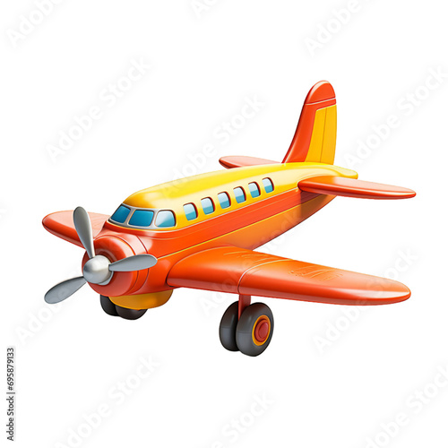 3D Airplane Isolated On Transparent Background