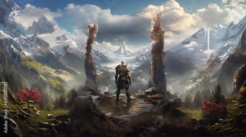 god of war game space  daytime  game character in it photo