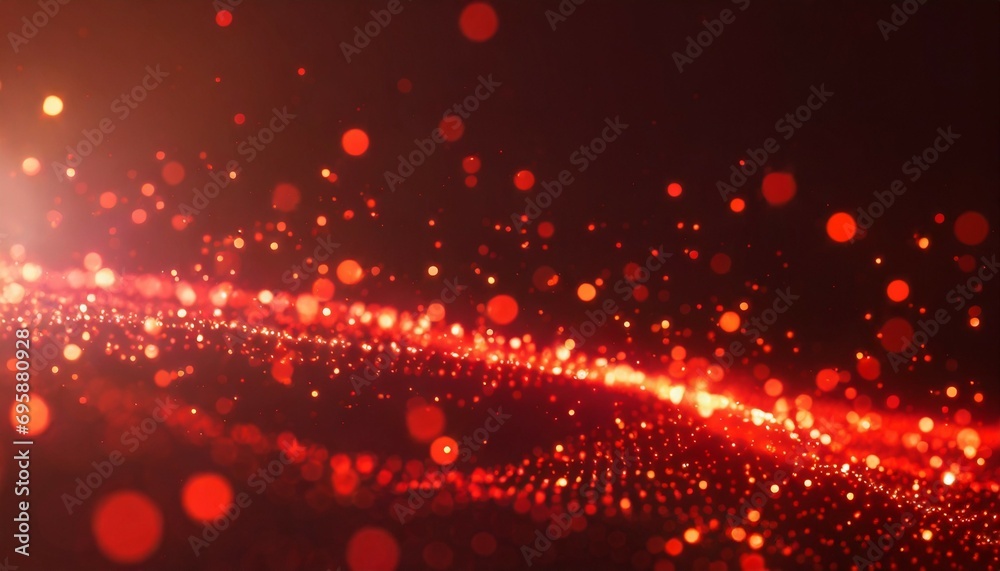red glow particle abstract bokeh background