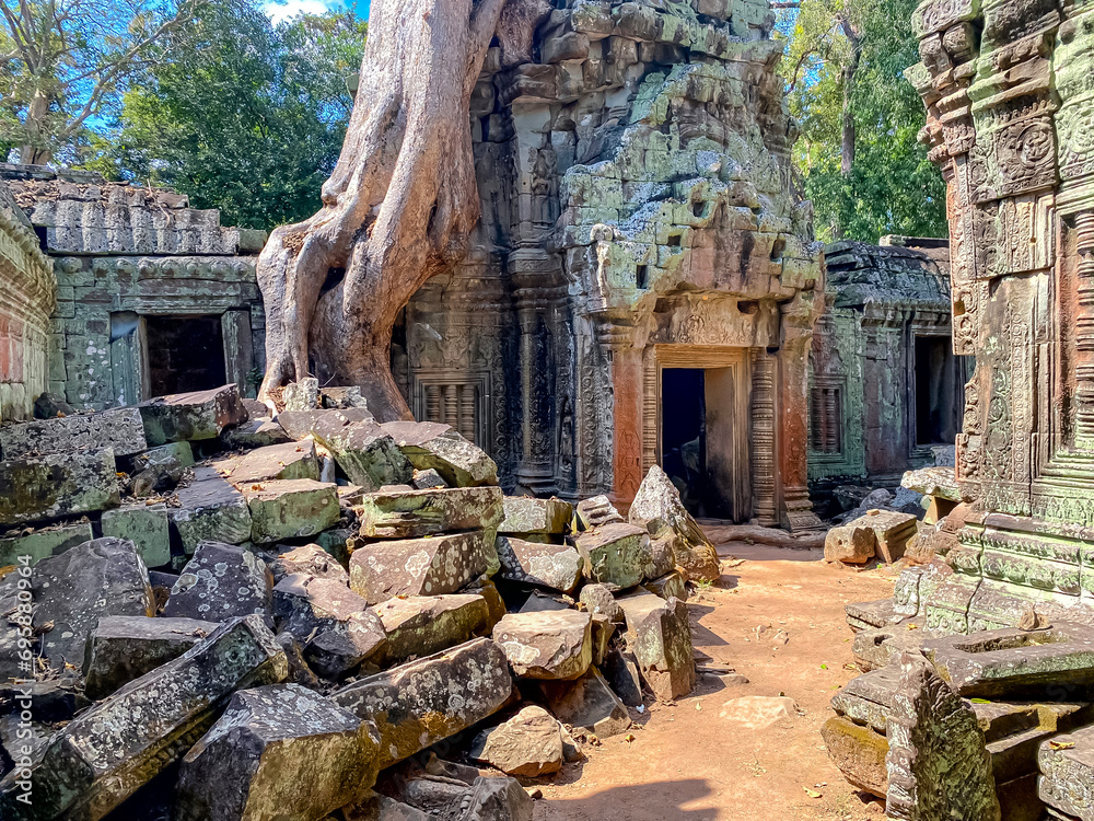 Ta Prohm, a mysterious temple of the Khmer civilization, located on the territory of Angkor in Cambodia Ta Prohm, a mysterious temple of the Khmer civilization, located on the territory of Angkor in Cambodia
