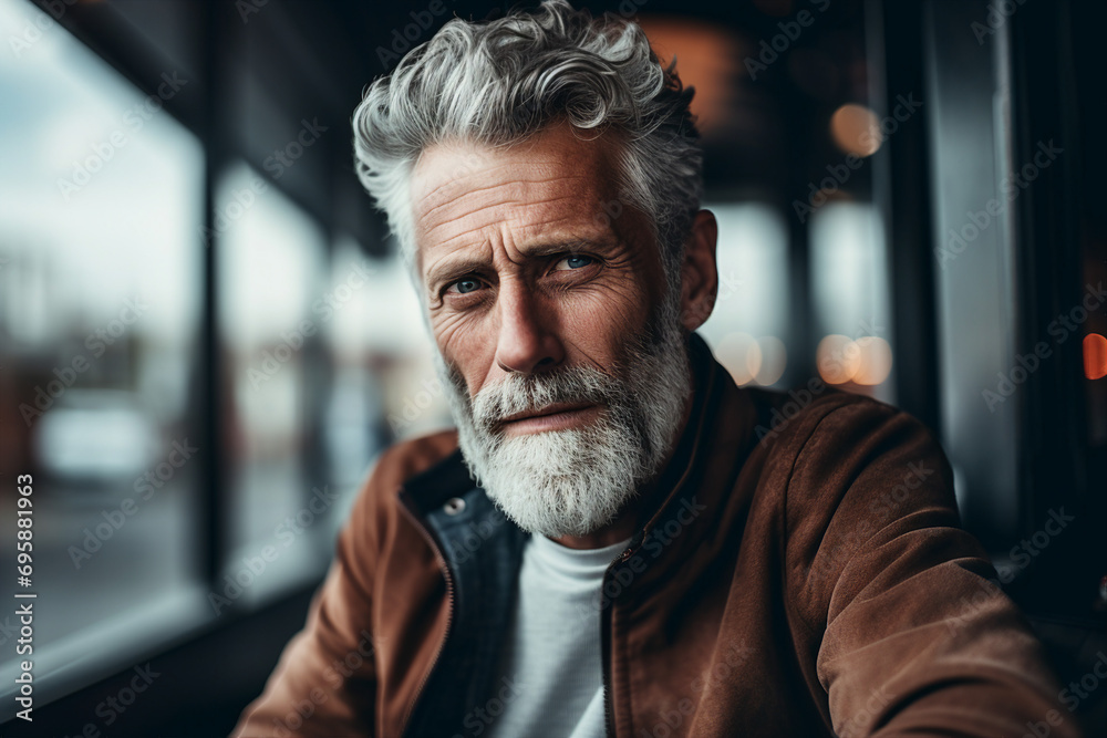 Generative AI portrait of young person sitting dreamy in aroma cafeteria enjoying morning coffee Generative AI portrait of young person sitting dreamy in aroma cafeteria enjoying morning coffee