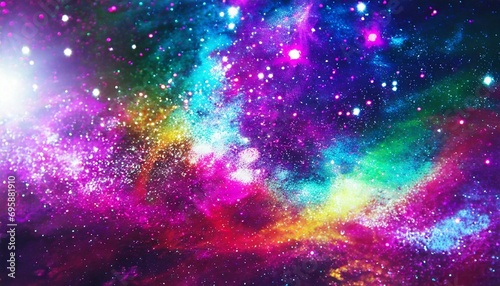 glitter neon color galaxy background