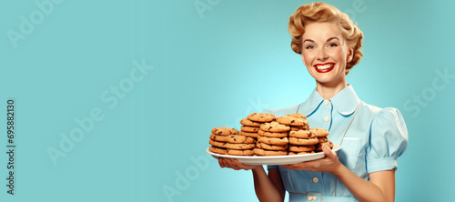 Happy 1950s Housewife Holdi...