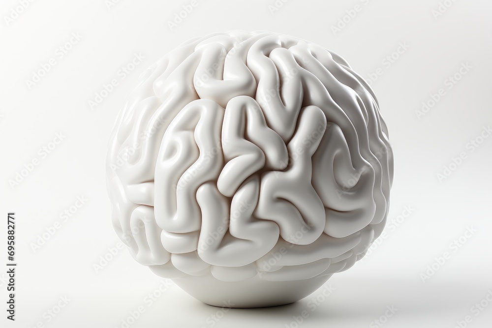 Human brain on white background. Human brain on white background.