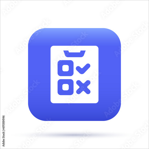 Model Evaluation violet 3D icon