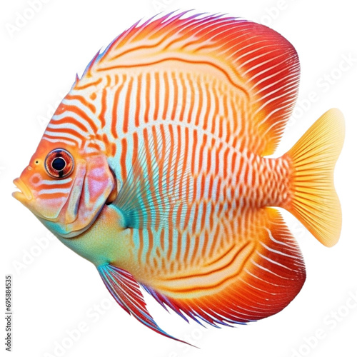 a wide striped angelfish on a transparent background