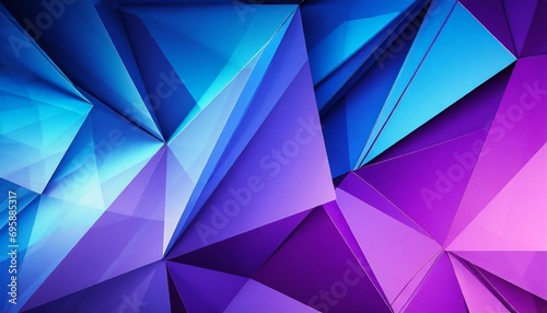 abstract polygonal blue and purple background wide banner