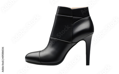 Ladies Black Color High Heels Winter Collection on a White or Clear Surface PNG Transparent Background