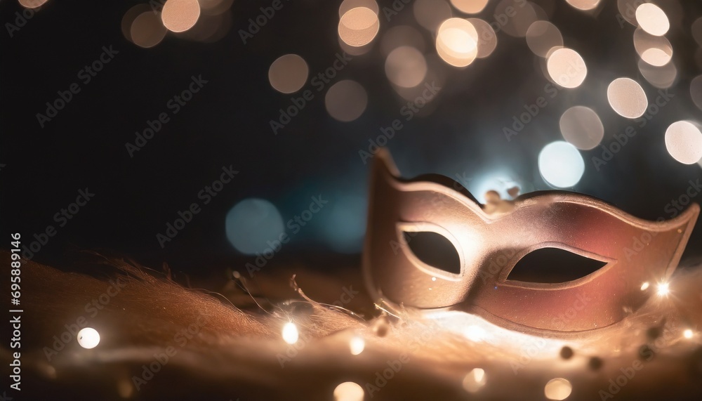 carnival-themed background image Incorporate Venetian masks, confetti, and garlands to create a festive atmosphere. Include spaces for promotional text and the company logo.
