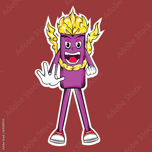 make a cute cartoon god Nika performs a move