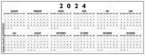 2024 Calendar PNG File