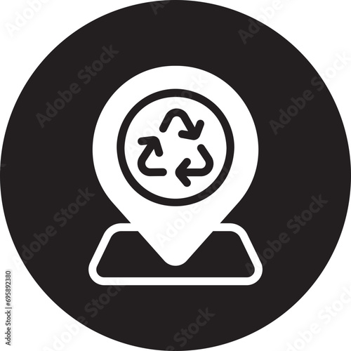 recycling point glyph icon