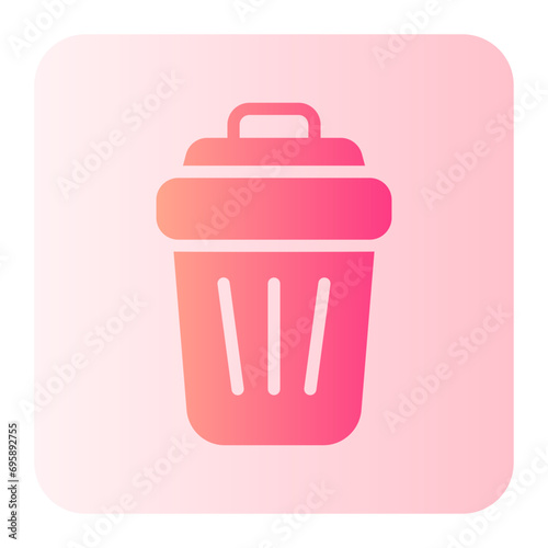 waste bin gradient icon