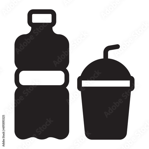 waste plastic glyph icon