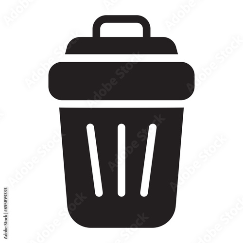 waste bin glyph icon