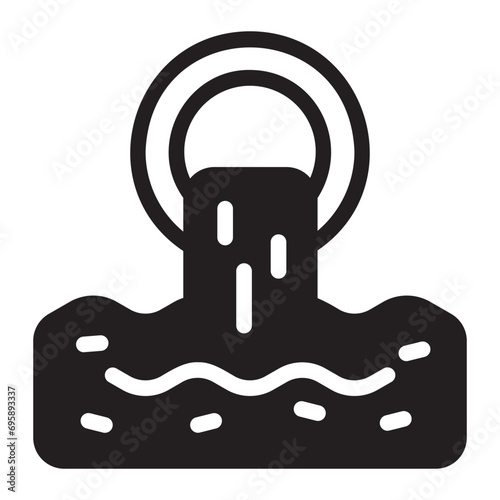 water pollution glyph icon