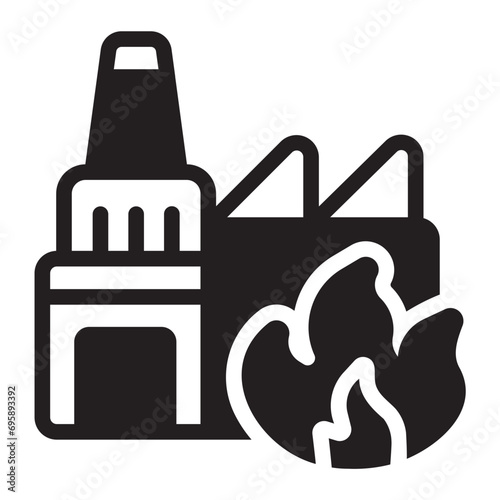 incineration glyph icon