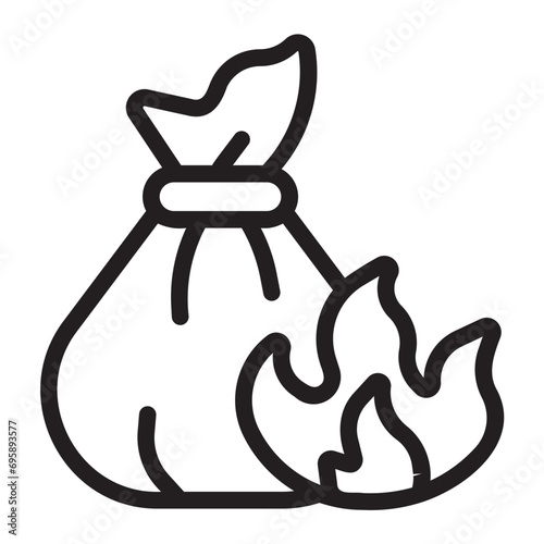 incineration line icon