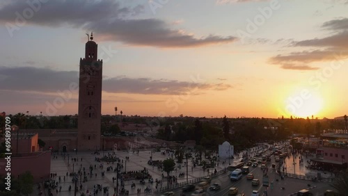 Aerial shot of the Jemaa el Fna square in Marrakech photo