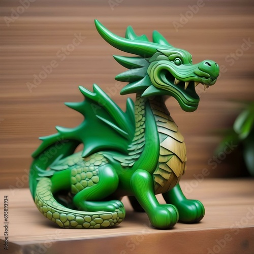 green wooden dragon