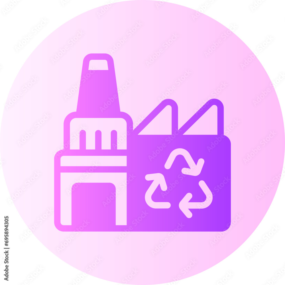 recycling plant gradient icon recycling plant gradient icon