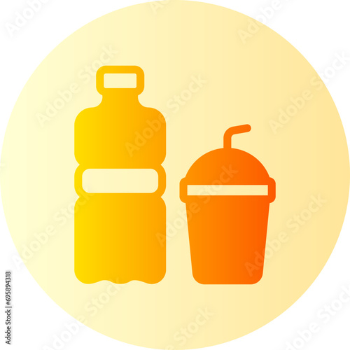 waste plastic gradient icon