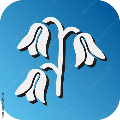 Bluebell Vector Glyph Gradient Background Icon Design