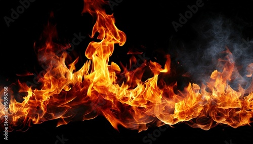flames on black photographic background