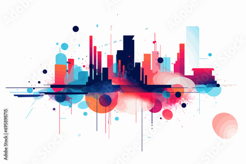 Abstract Expression of Urban Soundscapes isolated vector style illustration