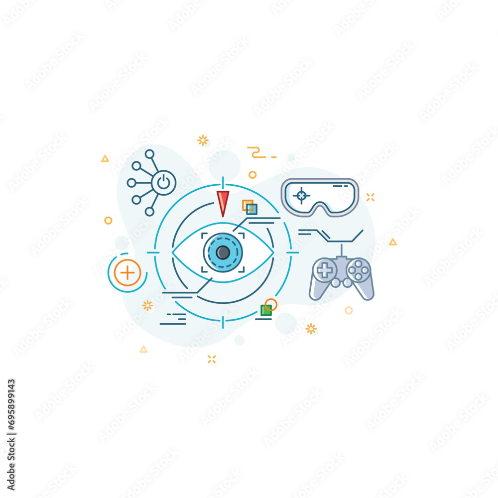 AR amp VR technology Vector illustrations