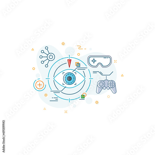 AR amp VR technology Vector illustrations