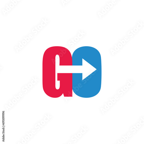 letter go arrow font connect colorful logo vector photo