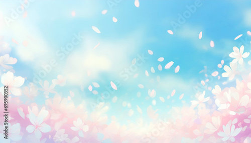 青空に舞う桜の花びら