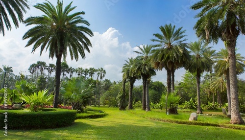 palm garden on a background