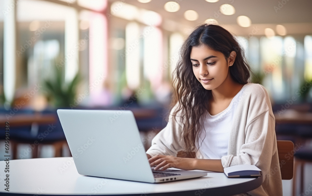 young indian business woman working on laptop young indian business woman working on laptop