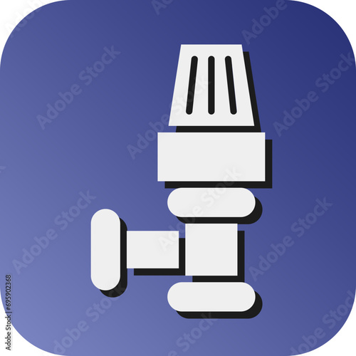 Thermostatic Head Vector Glyph Gradient Background Icon Design